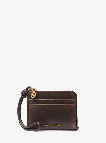 MK Petit porte-cartes Jet Set en cuir bruni à dragonne - Michael Kors - MICHAEL Michael Kors - Modalova
