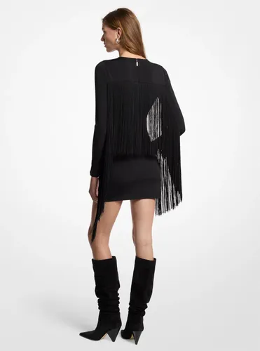 MK Robe en jersey mat à franges - Michael Kors - MICHAEL Michael Kors - Modalova