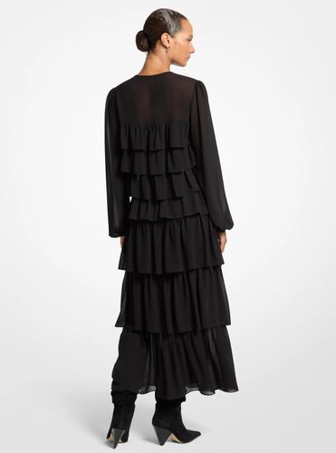 MK Robe maxi en crêpe georgette à volants - Michael Kors - MICHAEL Michael Kors - Modalova