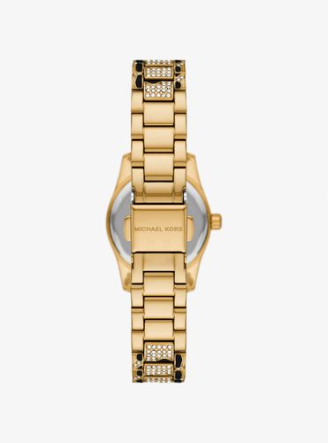 MK Petite montre Lexington dorée à pierres pavées et au motif animal - Michael Kors - Modalova