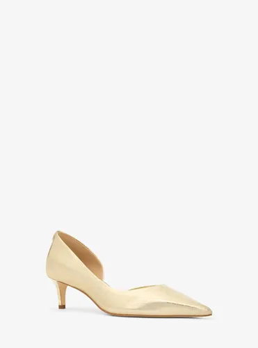 MK Escarpin Elyse en cuir métallisé craquelé à petit talon - Michael Kors - MICHAEL Michael Kors - Modalova