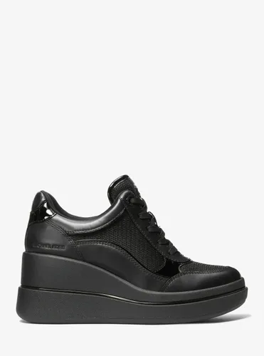 MK Basket Emmy en cuir et maille filet à semelle compensée - Michael Kors - MICHAEL Michael Kors - Modalova