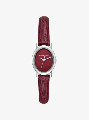 MK Petite montre Maude argentée en cuir effet lézard en relief - Michael Kors - Modalova