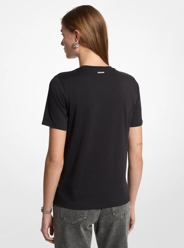 MK T-shirt en jersey de coton à logo travaillé - Michael Kors - MICHAEL Michael Kors - Modalova