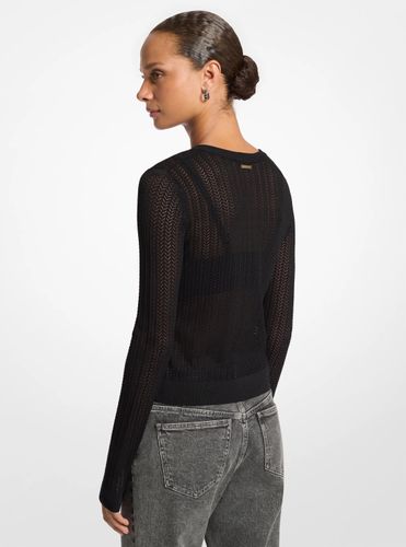 MK Cardigan en maille pointelle extensible - Michael Kors - MICHAEL Michael Kors - Modalova
