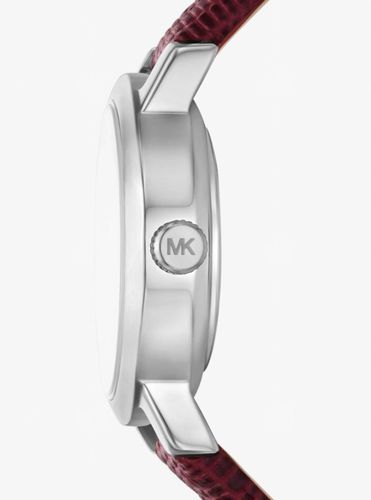 MK Petite montre Maude argentée en cuir effet lézard en relief - Michael Kors - Modalova