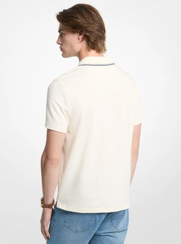 MK Polo en coton texturé zippé stretch - Michael Kors - Michael Kors Mens - Modalova
