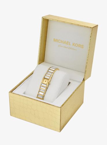 MK Mini montre Darrington dorée avec lunette à pierres pavées en édition limitée - Michael Kors - Modalova