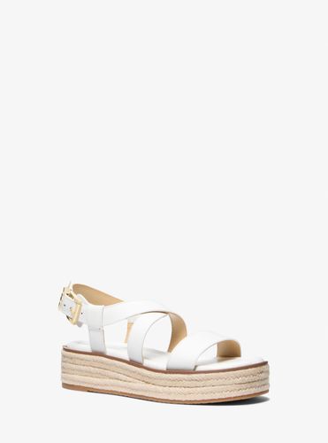 MK Sandale espadrille Lynn en cuir à semelle compensée - Michael Kors - MICHAEL Michael Kors - Modalova