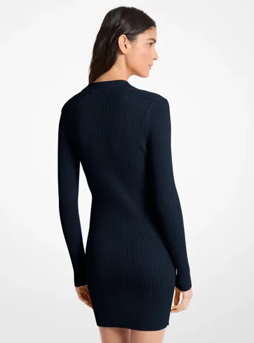 MK Robe polo mi-longue à lacets en tricot extensible - Michael Kors - MICHAEL Michael Kors - Modalova