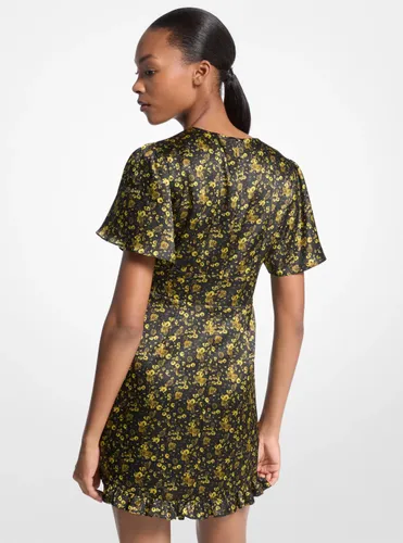 MK Robe en satin martelé à motif floral - Michael Kors - MICHAEL Michael Kors - Modalova