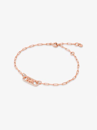MK Bracelet à maillons, pierres pavées et logo Empire en argent sterling plaqué en métal précieux - Michael Kors - Modalova