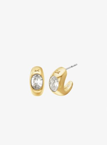 MK Boucles d'oreilles créoles huggies avec zircones cubiques et placage en métal précieux - Michael Kors - Modalova