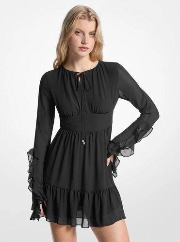 MK Robe à manches longues en georgette à volants - Michael Kors - MICHAEL Michael Kors - Modalova