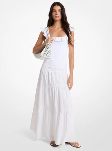 MK Jupe maxi à plusieurs niveaux en popeline de coton smocké - Michael Kors - MICHAEL Michael Kors - Modalova