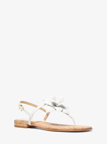 MK Sandale Jacie en cuir à fleur et à bride en T - Michael Kors - MICHAEL Michael Kors - Modalova