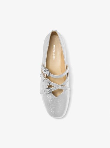 MK Ballerine Indy souple en cuir métallisé craquelé - Michael Kors - MICHAEL Michael Kors - Modalova