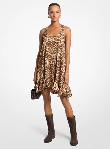 MK Robe à volants en satin à imprimé léopard - Michael Kors - MICHAEL Michael Kors - Modalova