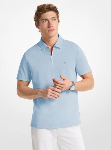 MK Polo zippé en piqué de coton mélangé - Michael Kors - Michael Kors Mens - Modalova