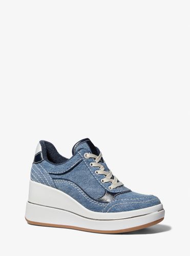 MK Basket Emmy en denim à semelle compensée - Michael Kors - MICHAEL Michael Kors - Modalova