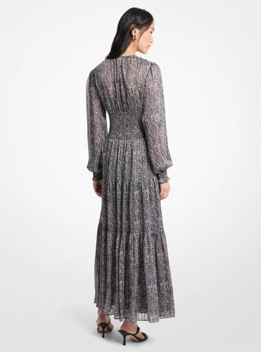 MK Robe maxi smockée en crêpe georgette à imprimé - Michael Kors - MICHAEL Michael Kors - Modalova