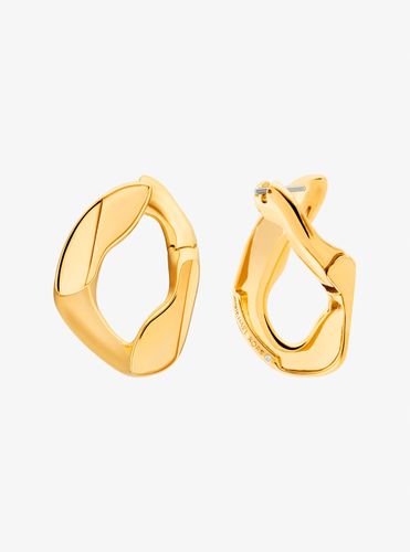 MK Boucles d'oreilles créoles à maillons gourmette en laiton plaqué en métal précieux - Michael Kors - Modalova