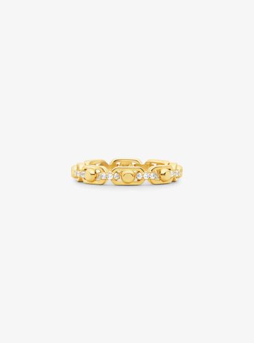 MK Petite bague à maillons Astor en argent sterling plaqué en métal précieux avec pierres pavées - Michael Kors - Modalova
