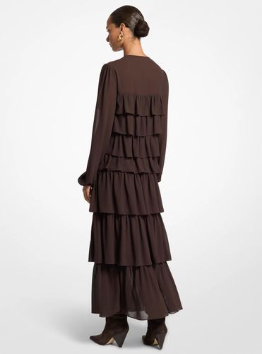 MK Robe maxi en crêpe georgette à volants - Michael Kors - MICHAEL Michael Kors - Modalova
