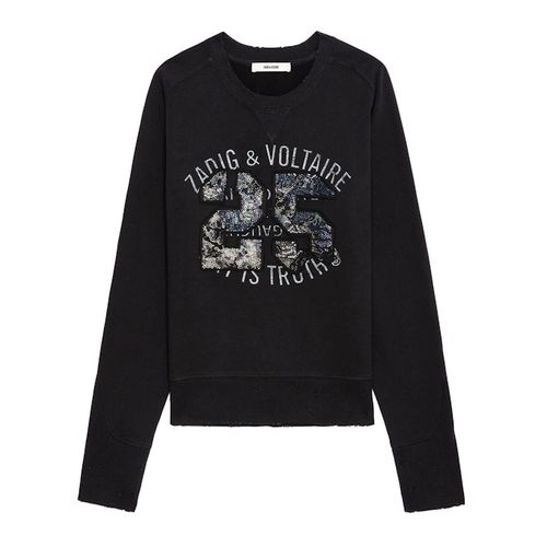 Sweatshirt Arvene Strass Gris Chine Clair - Taille S - Zadig & Voltaire - Modalova