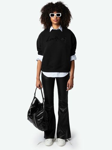 Sweatshirt Oscar Love Yourself Strass Noir - Taille S - Zadig & Voltaire - Modalova