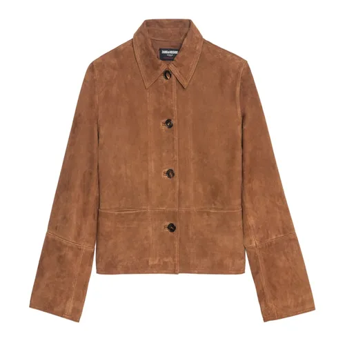 Blouson Lessa 100% Cuir Suede Cognac - Taille L - Zadig&Voltaire - Modalova