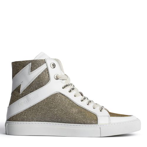 Sneakers Montantes Cuir Zv1747 High Flash Silver - Taille 36 - Zadig & Voltaire (FR) - Modalova
