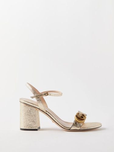 Sandales en cuir métallisé GG Marmont - Gucci - Modalova