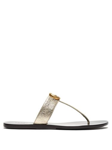 Sandales plates en cuir GG Marmont - Gucci - Modalova