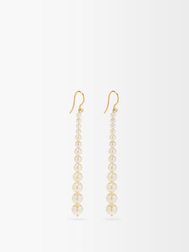 Boucles d'oreille or 14 carats, diamants et perles - Mizuki - Modalova