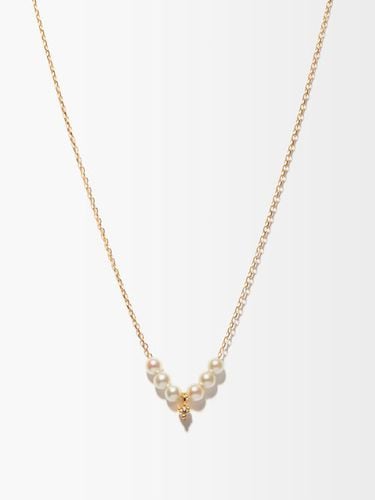 Collier en or 14 carats à diamant et perles Akoya - Mizuki - Modalova