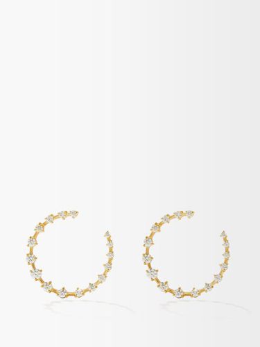 Créoles en or 18 carats et diamants Crescent - Jade Trau - Modalova