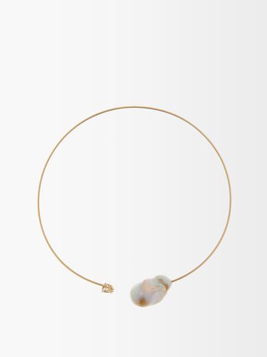 Collier ras de cou en or, topaze, perle et diamant - Mizuki - Modalova