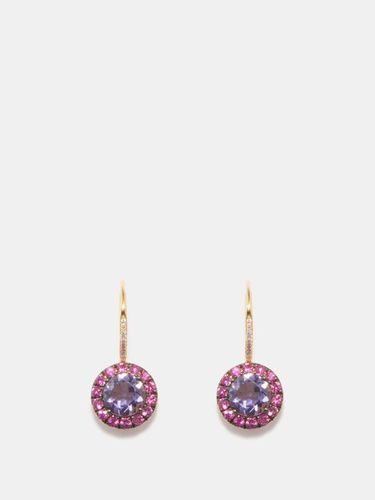 Boucles d'oreilles or, diamants, saphirs et iolite - Rosa De La Cruz - Modalova