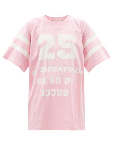 Robe T-shirt en jersey de coton à imprimé logo - Gucci - Modalova