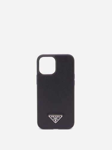 Coque iPhone® 12 Pro Max en cuir saffiano à logo - Prada - Modalova