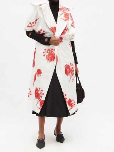 Manteau en taffetas de soie à floral - Prada - Modalova