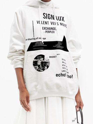 Sweat-shirt à capuche en coton à plaque logo - Prada - Modalova