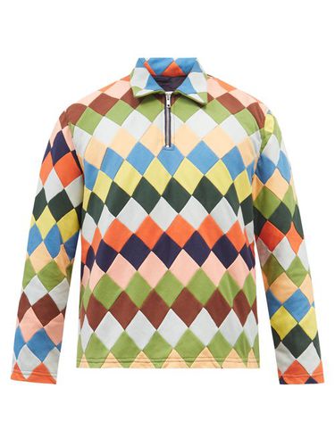 Polo zippé en jersey de coton à patchwork - Bode - Modalova