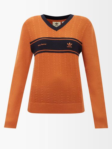 Pull en laine mélangée à logo brodé - Adidas X Wales Bonner - Modalova