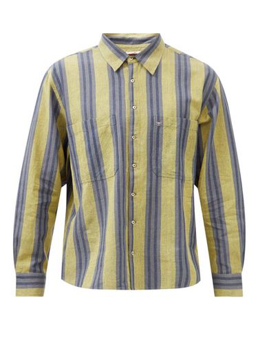 Chemise en toile de coton rayée à poche plaquée - Péro - Modalova