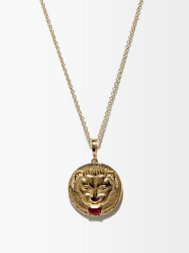 Collier à pendentif lion en or 18 carats et rubis - AZLEE - Modalova