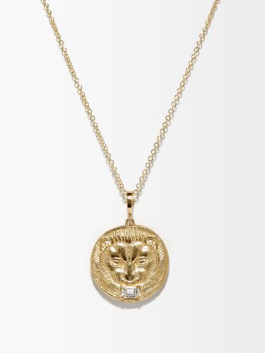 Collier à pendentif en or et diamants Lion - Azlee - Modalova