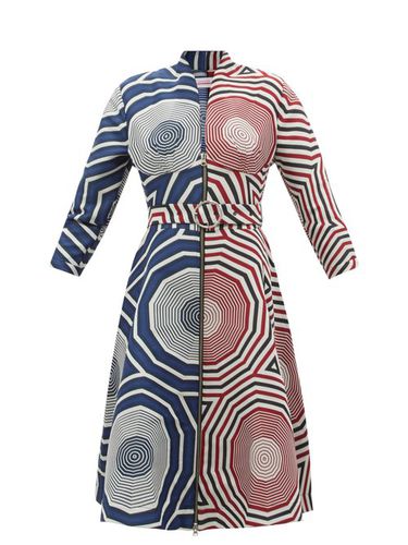 Robe courte trapèze en toile à imprimé géométrique - Charles Jeffrey LOVERBOY - Modalova