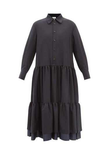 Robe-chemise en laine à volants - Noir Kei Ninomiya - Modalova